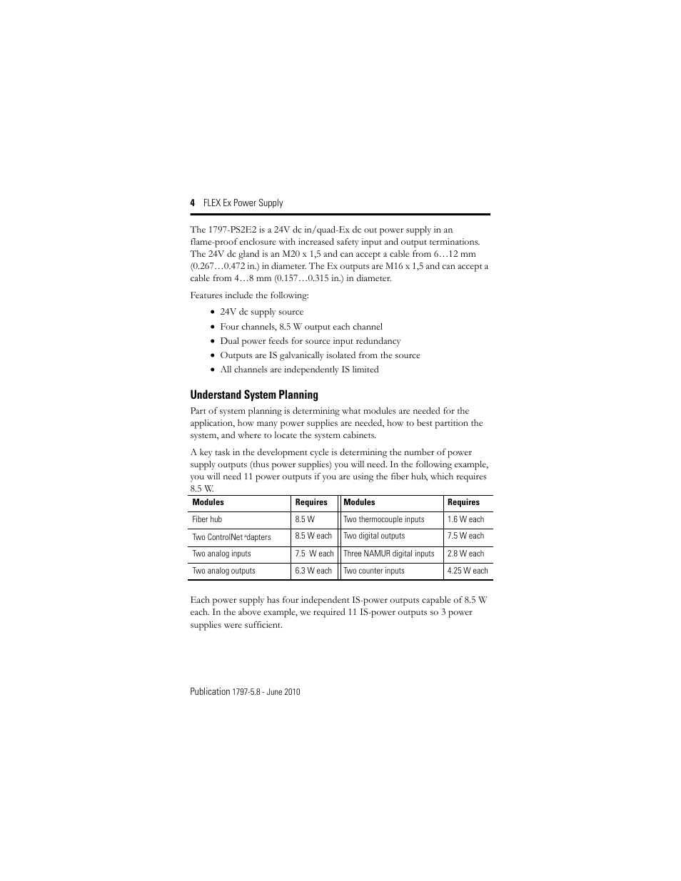 Understand system planning | Rockwell Automation 1797-PS2E2 FLEX Ex Power Supply User Manual | Page 4 / 16