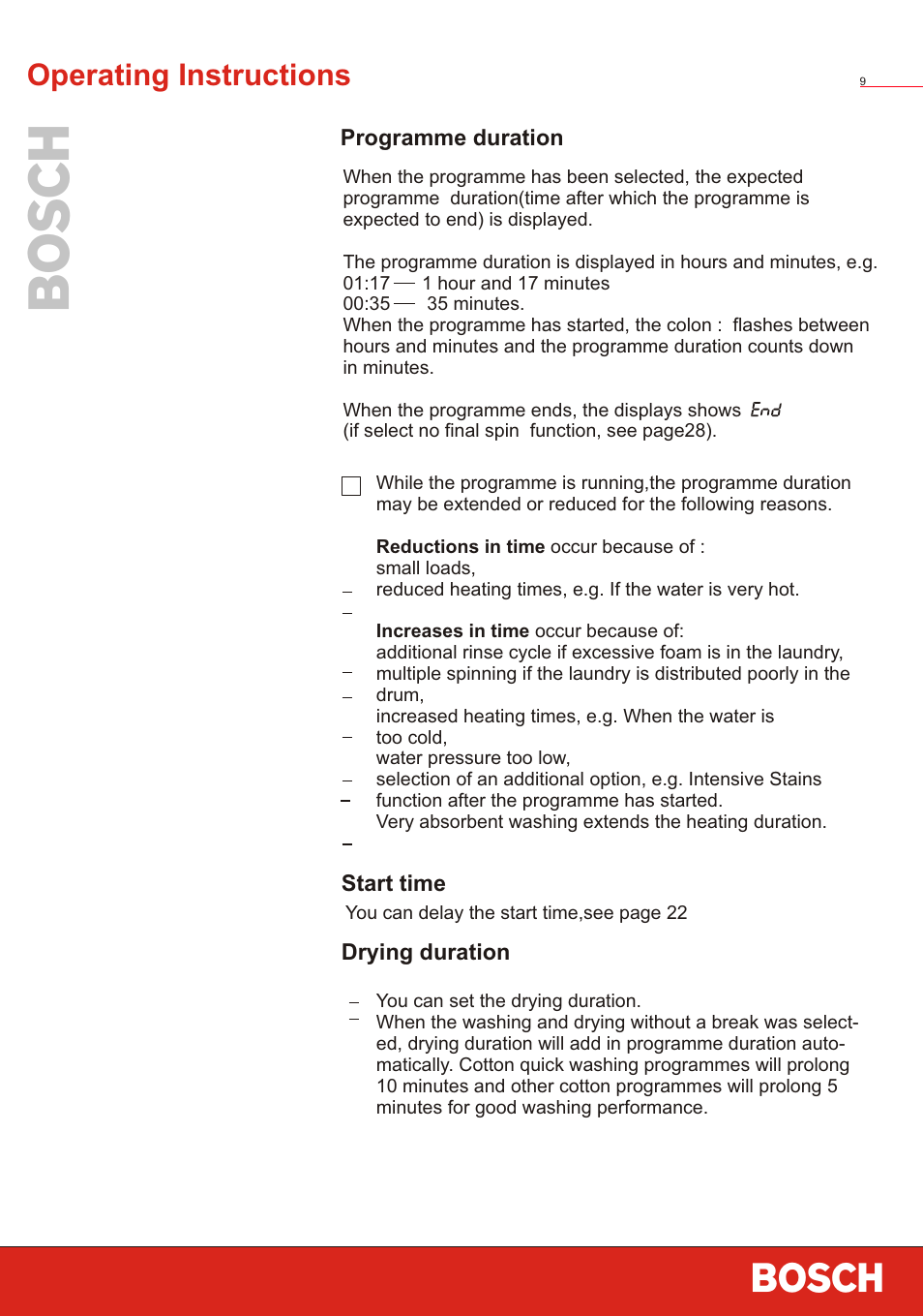 Т³ 11, Operating instructions | Bosch WVT 52458 User Manual | Page 11 / 49