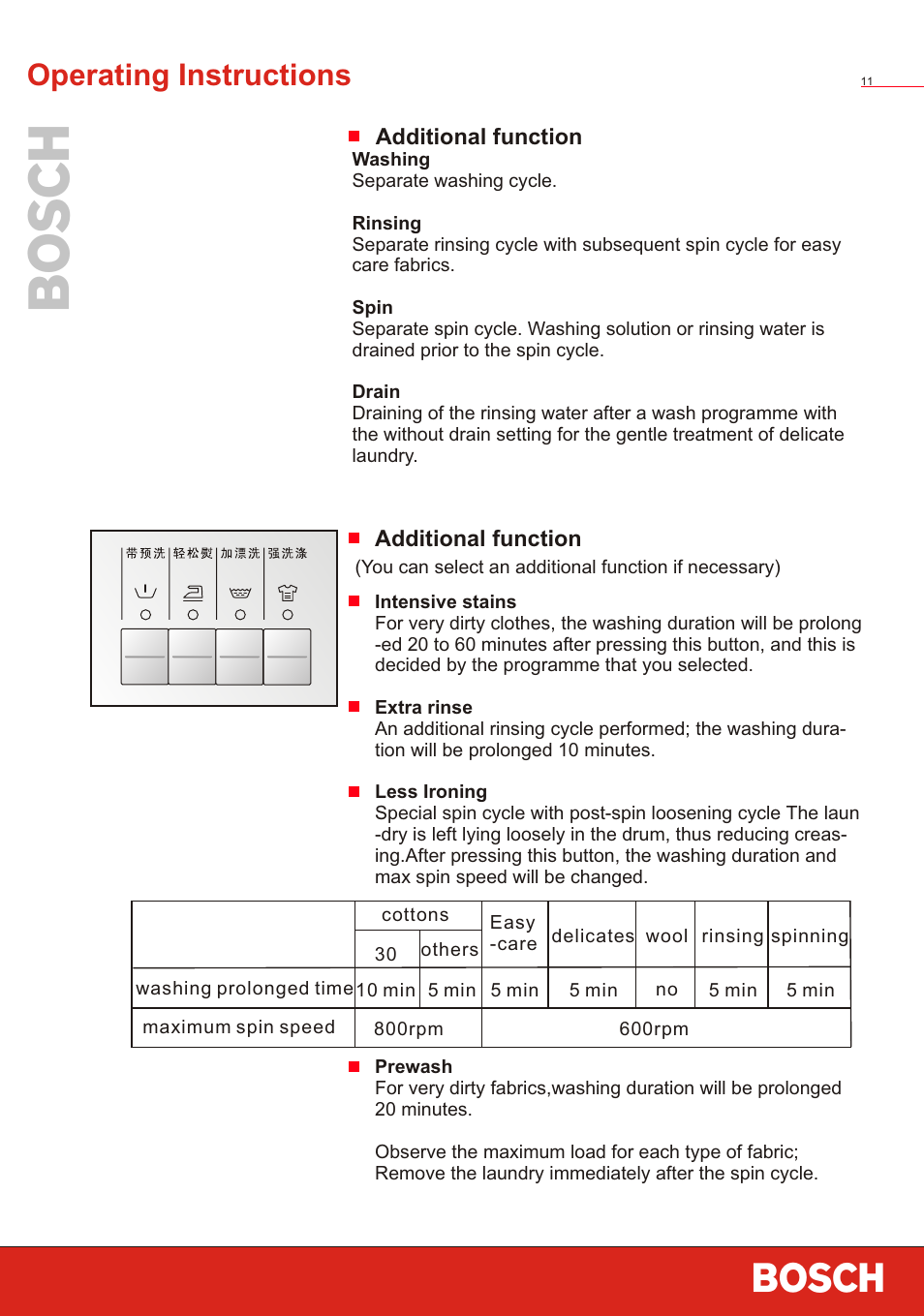 Т³ 13, Operating instructions | Bosch WVT 52458 User Manual | Page 13 / 49