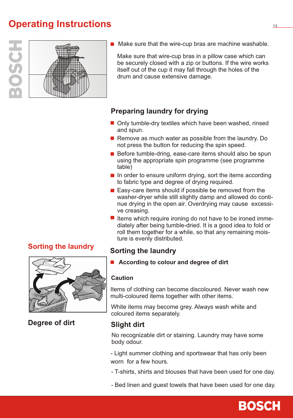 Т³ 15, Operating instructions | Bosch WVT 52458 User Manual | Page 15 / 49