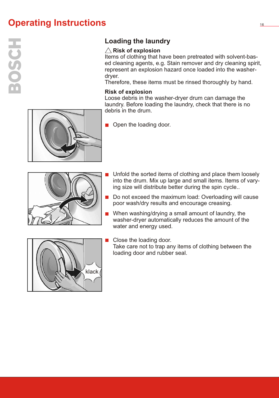 Т³ 18, Operating instructions | Bosch WVT 52458 User Manual | Page 18 / 49