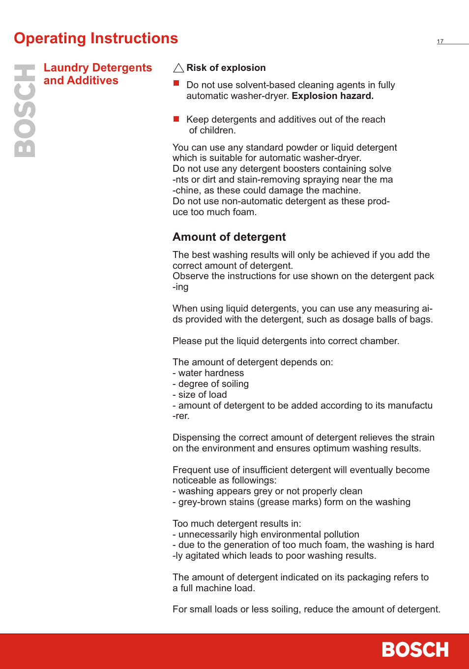 Т³ 19, Operating instructions | Bosch WVT 52458 User Manual | Page 19 / 49