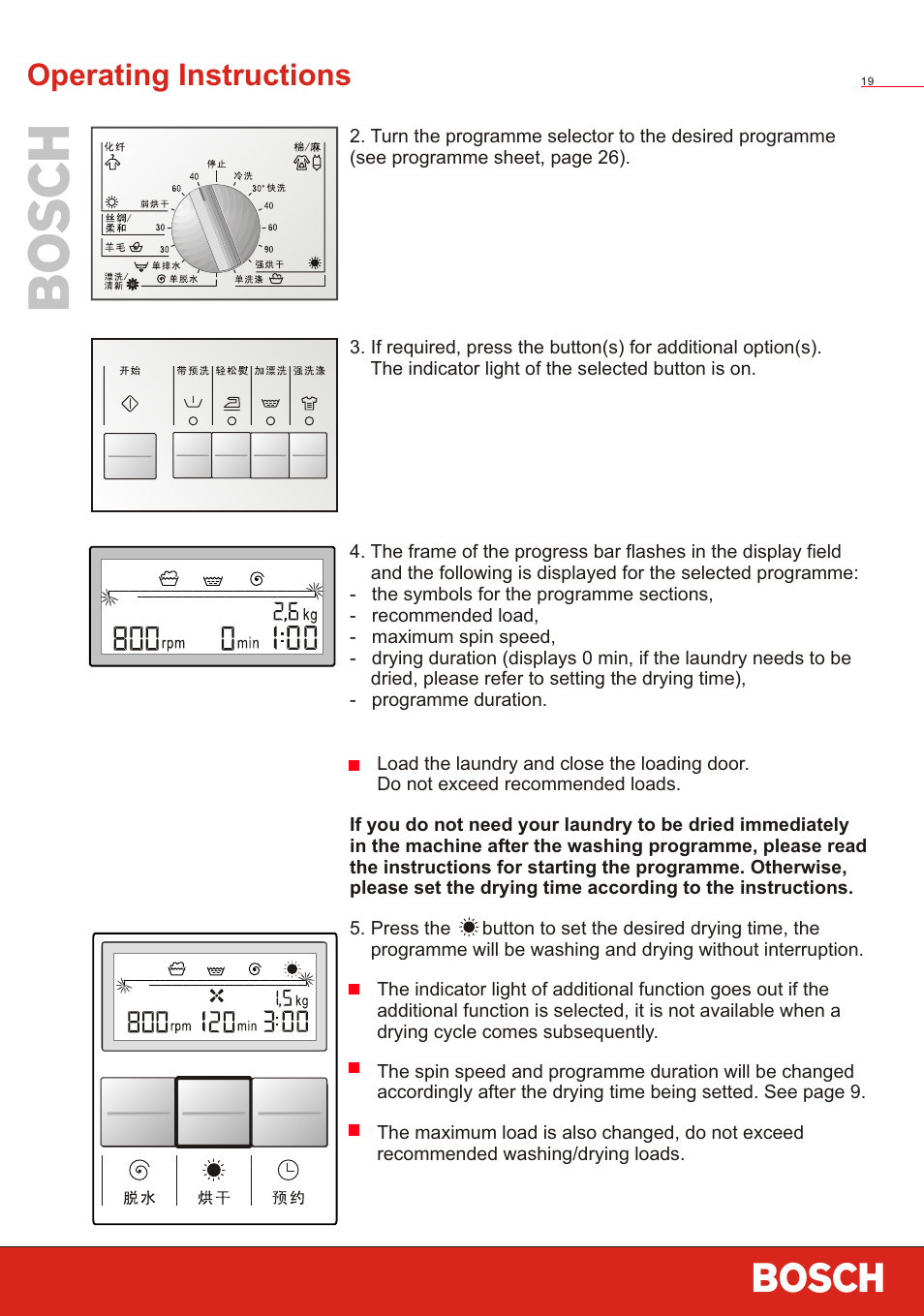 Т³ 21, Operating instructions | Bosch WVT 52458 User Manual | Page 21 / 49