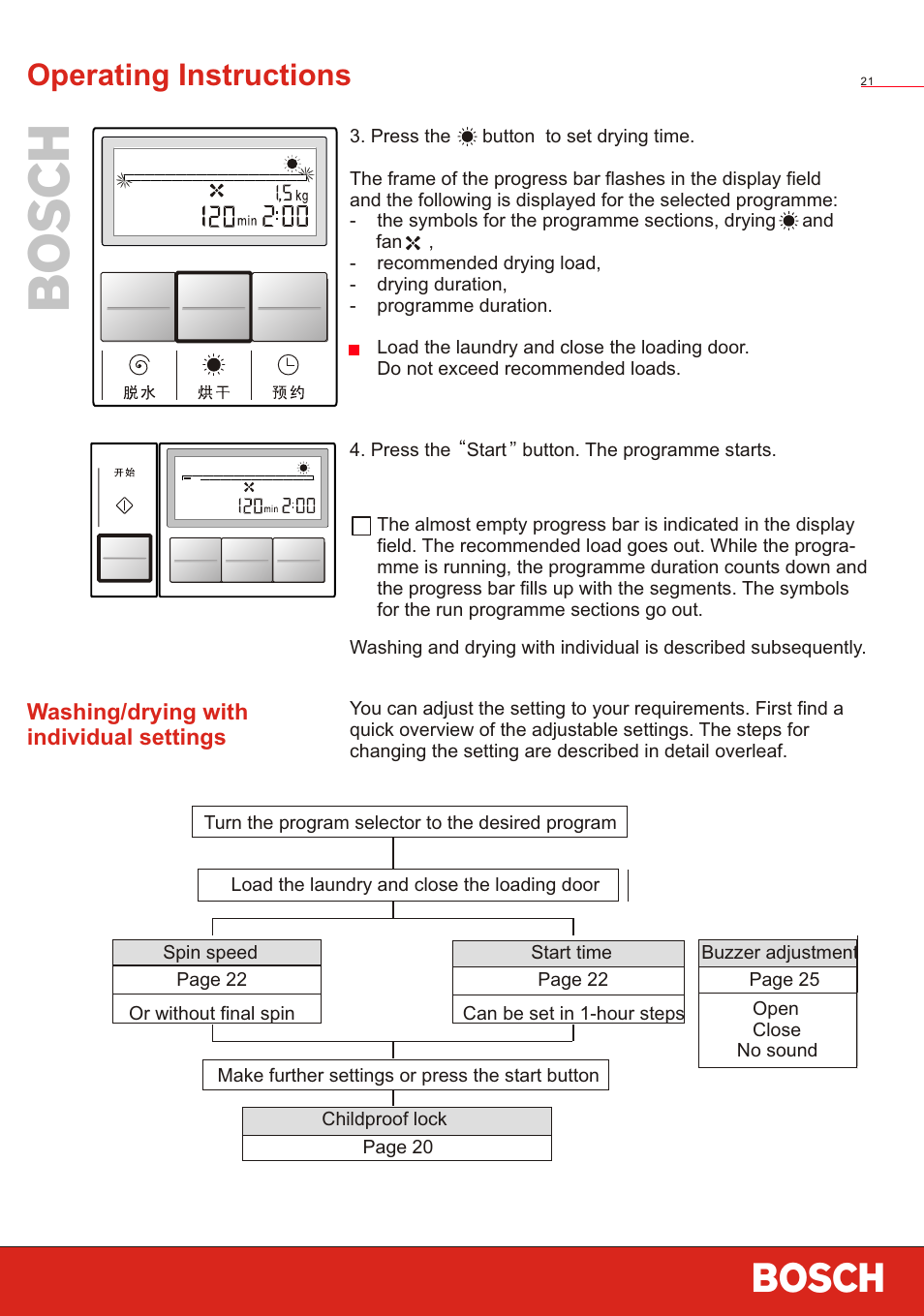 Т³ 23, Operating instructions | Bosch WVT 52458 User Manual | Page 23 / 49