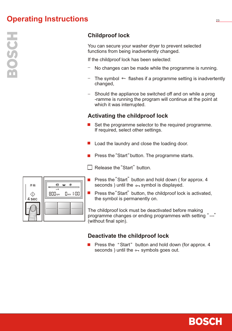 Т³ 25, Operating instructions | Bosch WVT 52458 User Manual | Page 25 / 49