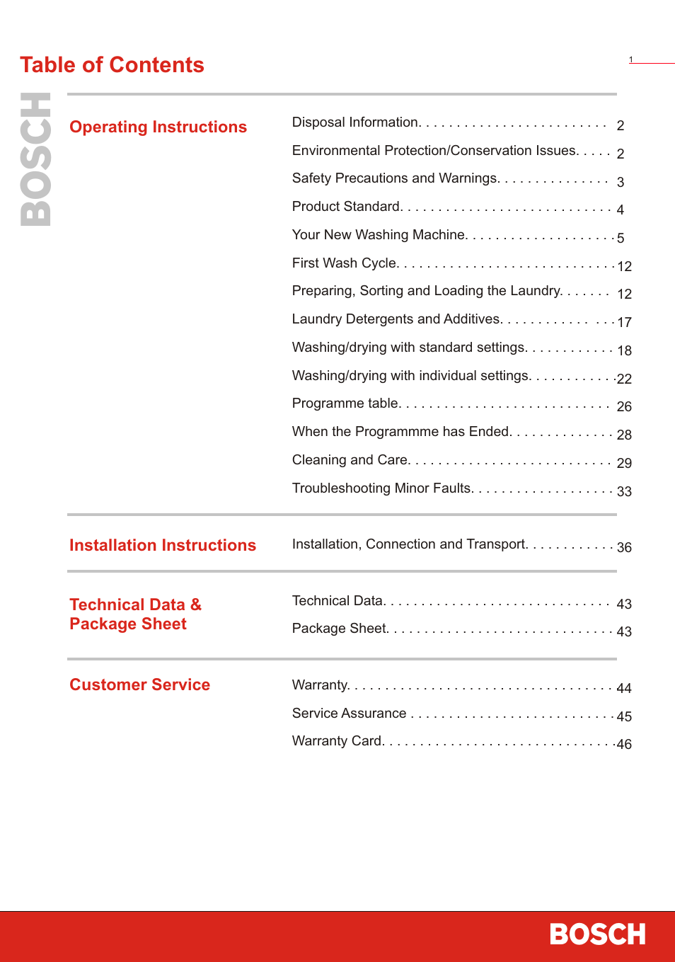 Bosch WVT 52458 User Manual | Page 3 / 49