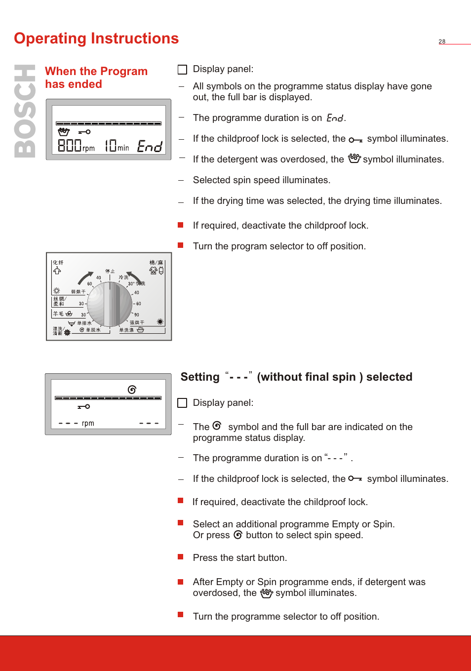 Т³ 30, Operating instructions | Bosch WVT 52458 User Manual | Page 30 / 49