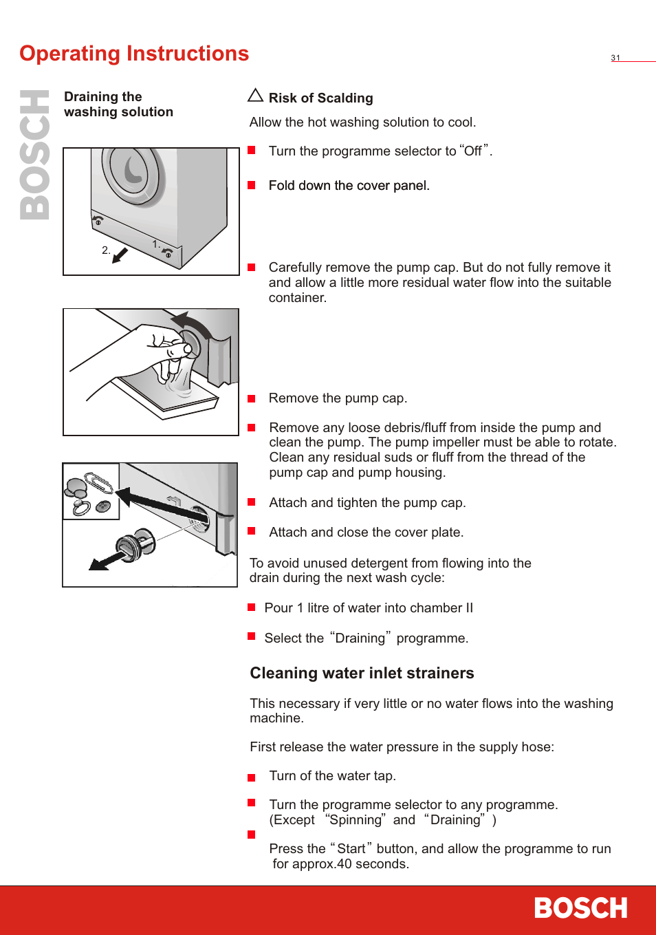 Т³ 33, Operating instructions | Bosch WVT 52458 User Manual | Page 33 / 49