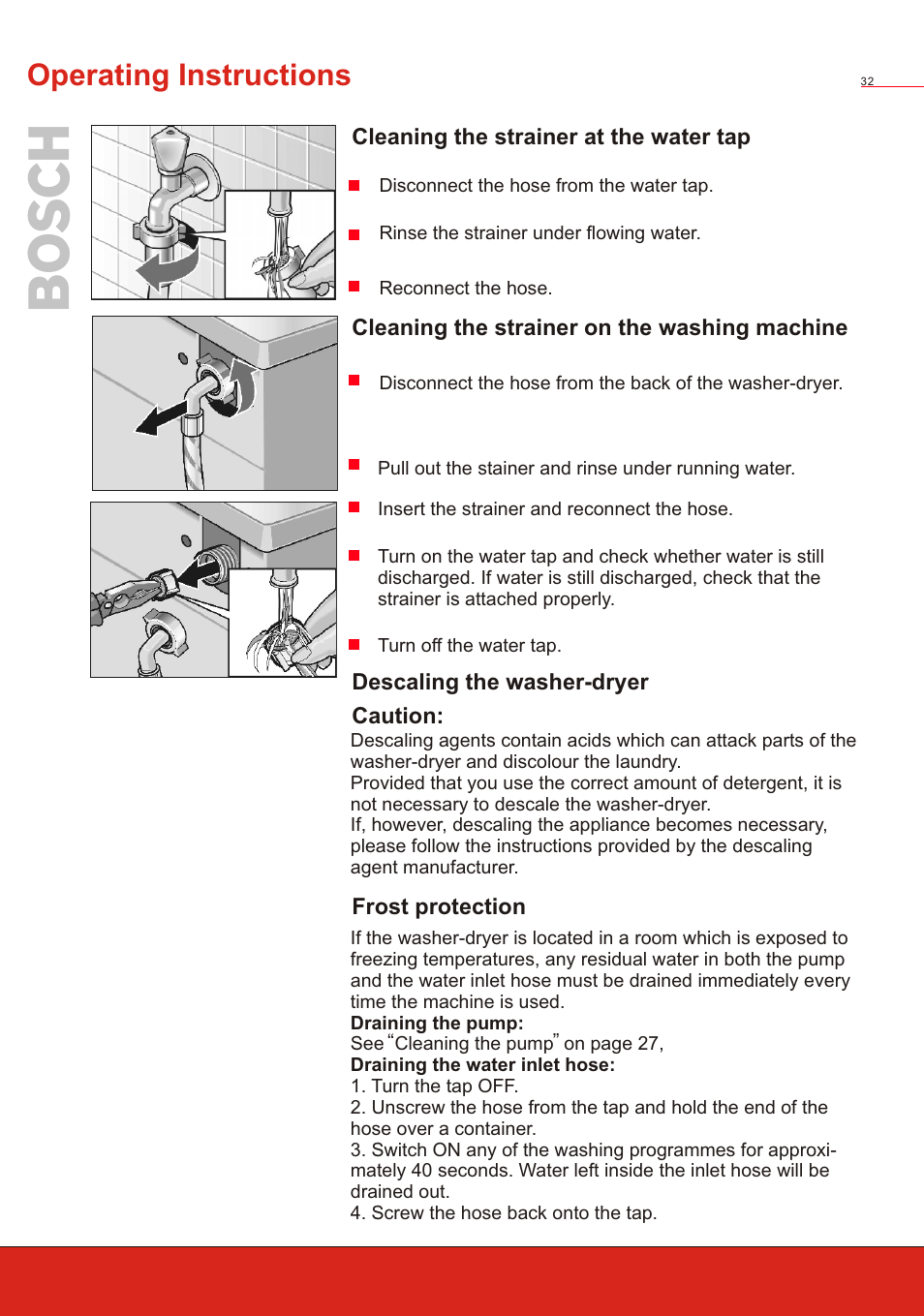 Т³ 34, Operating instructions | Bosch WVT 52458 User Manual | Page 34 / 49