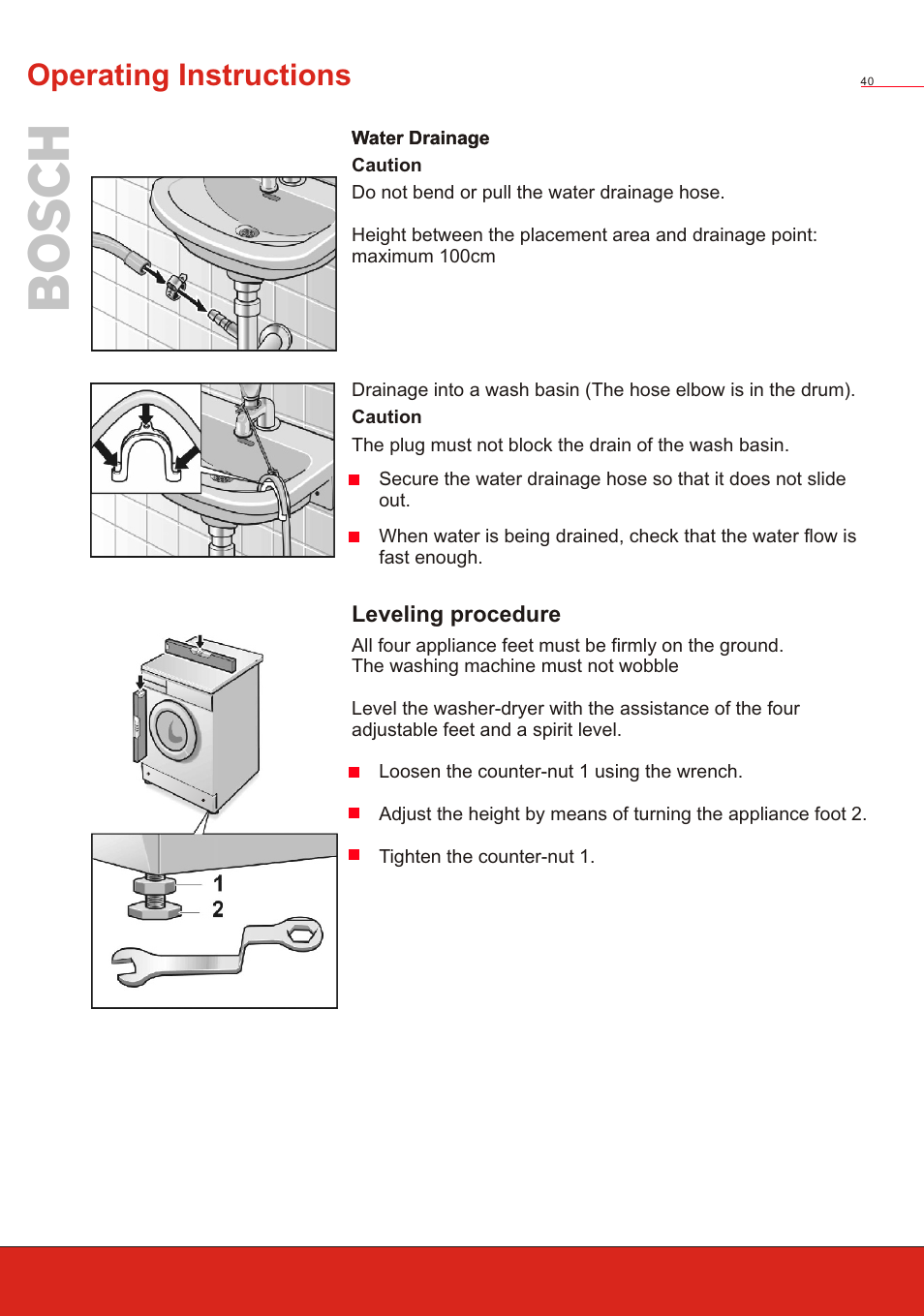 Т³ 42, Operating instructions | Bosch WVT 52458 User Manual | Page 42 / 49