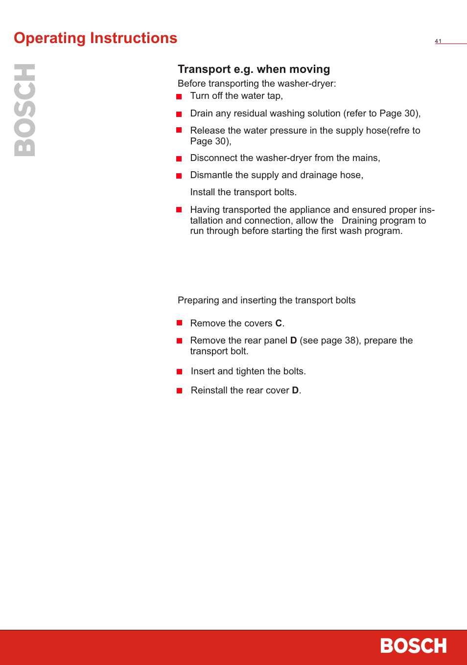 Т³ 43, Operating instructions | Bosch WVT 52458 User Manual | Page 43 / 49