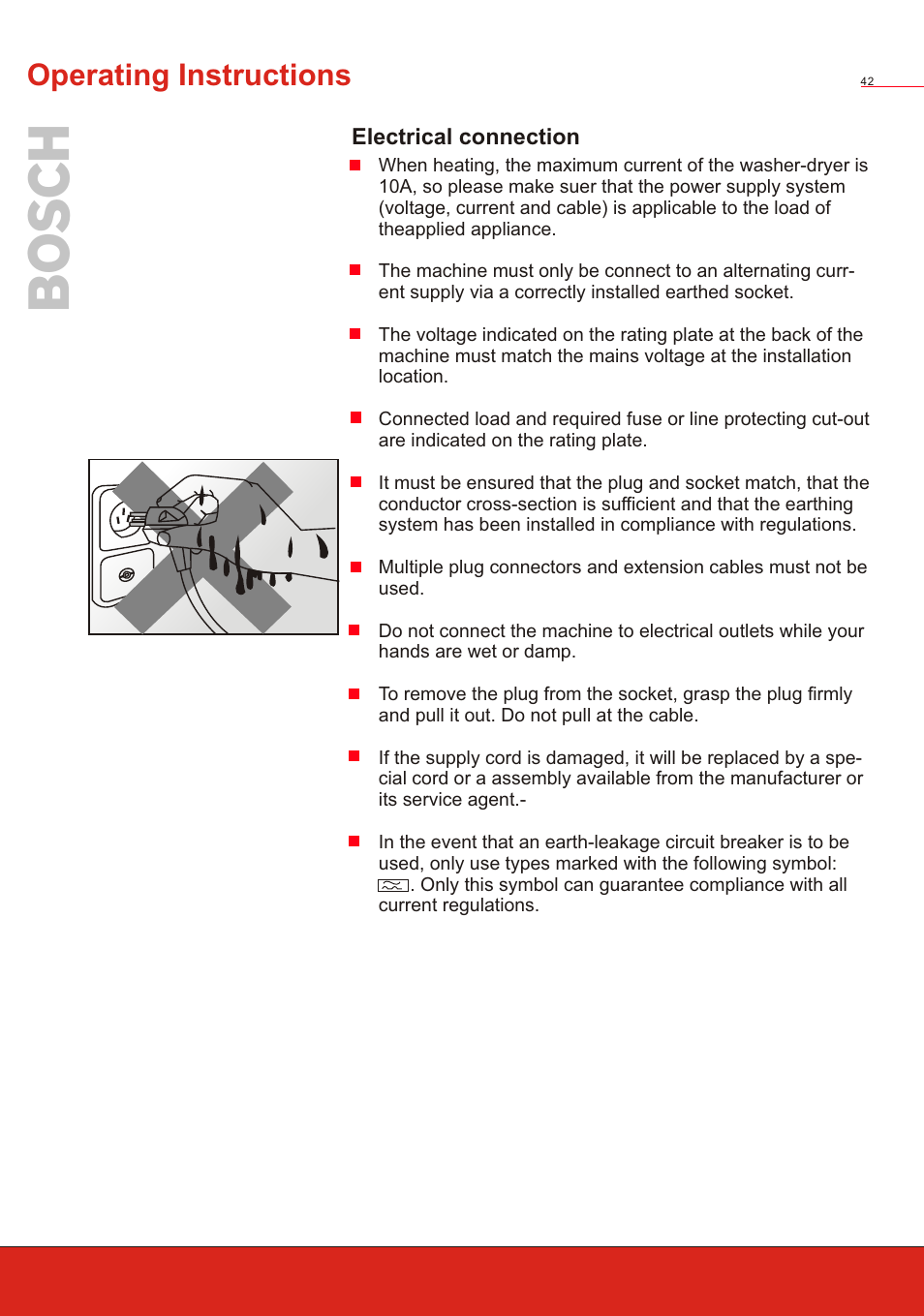 Т³ 44, Operating instructions | Bosch WVT 52458 User Manual | Page 44 / 49