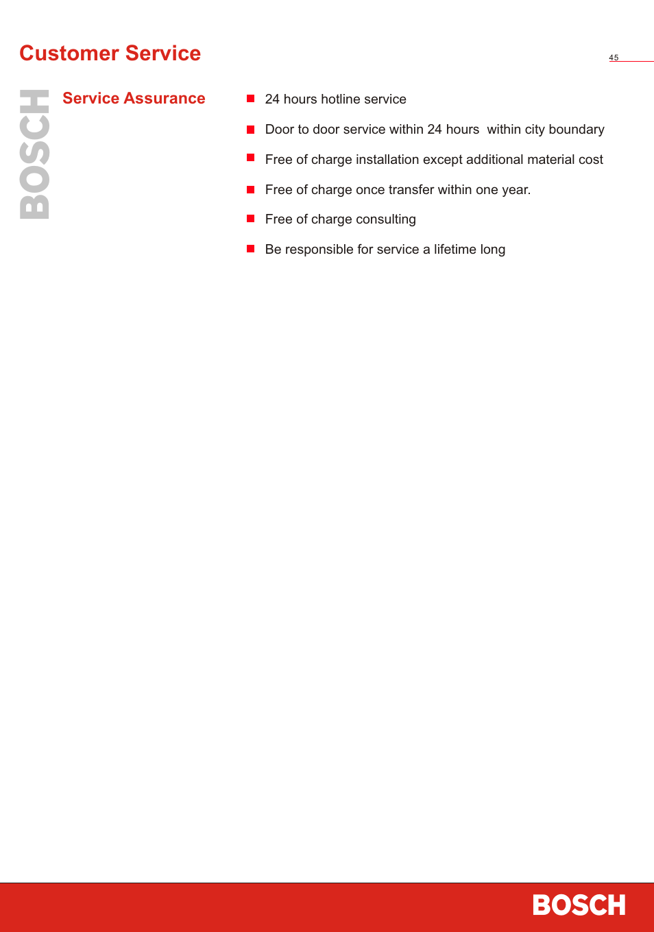 Т³ 47, Customer service | Bosch WVT 52458 User Manual | Page 47 / 49