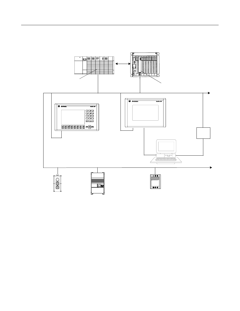 Typical devicenet network | Rockwell Automation 2711-K9A10_K9C10_T9A10_T9C10 DeviceNet Communications User Guide User Manual | Page 4 / 39