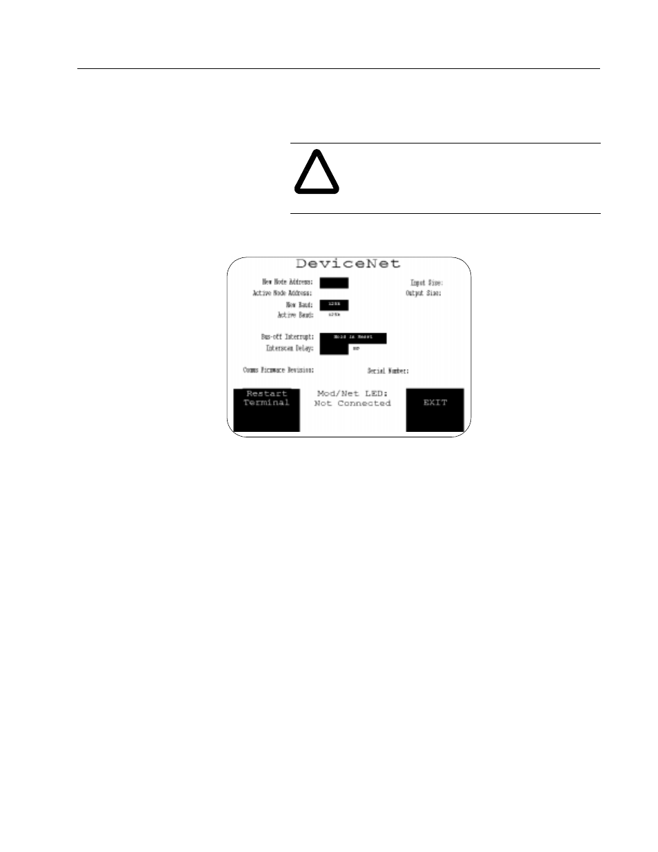 Modifying devicenet settings from the terminal | Rockwell Automation 2711-K9A10_K9C10_T9A10_T9C10 DeviceNet Communications User Guide User Manual | Page 5 / 39