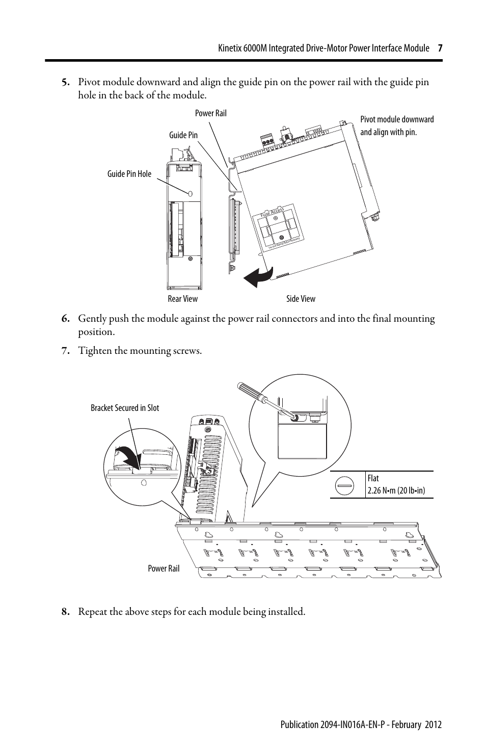 Rockwell Automation 2094-SEPM-B24-S Kinetix 6000M IDM Power Interface Module User Manual | Page 7 / 16
