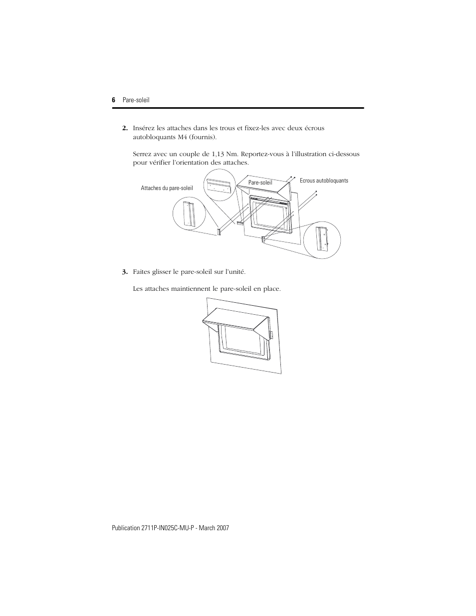 Rockwell Automation 2711P-RVT12 Solar Visor Accessory User Manual | Page 6 / 16