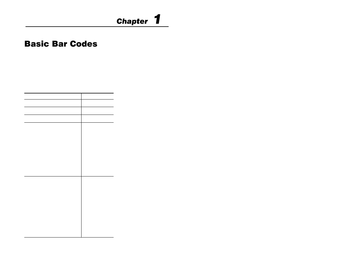 1 - basic bar codes, Basic bar codes, Chapter | Rockwell Automation 2755 Hand-Held Cordless Bar Code Scanners User Manual | Page 8 / 176