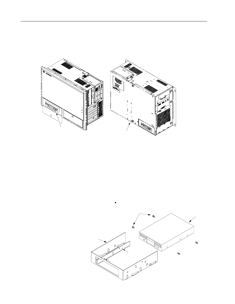 Floppy drive lower bay mounting bracket | Rockwell Automation 6189 Accessory Mounting Brackets and Covers for 6180 Computers User Manual | Page 2 / 16