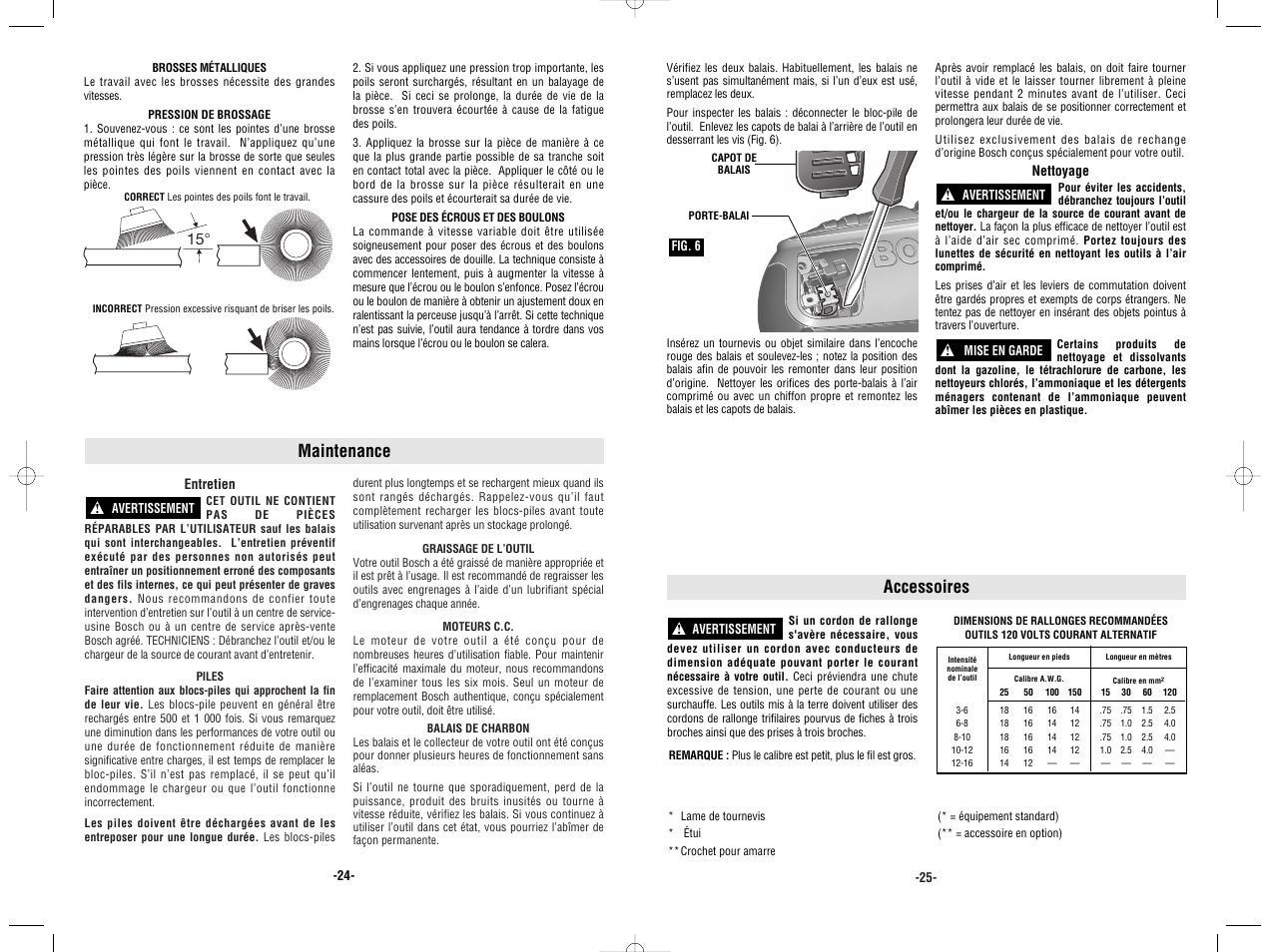 Maintenance accessoires | Bosch 13618 User Manual | Page 13 / 20