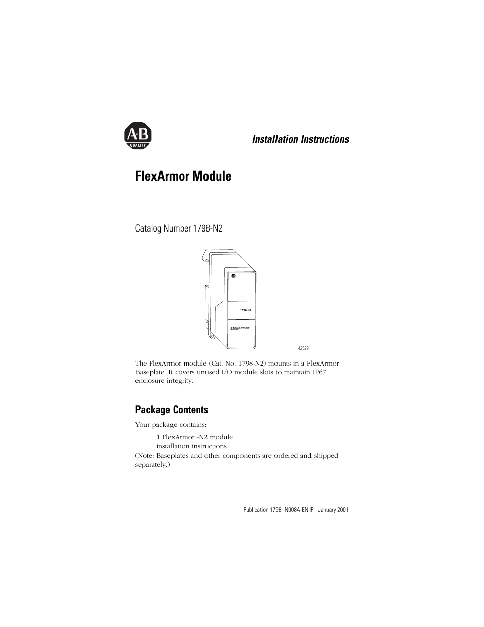 Rockwell Automation 1798-N2 FlexArmor Module User Manual | 8 pages