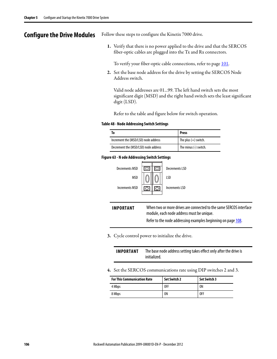 Configure the drive modules | Rockwell Automation 2099-BMxx  Kinetix 7000 High Power Servo Drive User Manual User Manual | Page 106 / 190