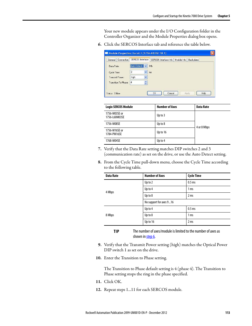 Rockwell Automation 2099-BMxx  Kinetix 7000 High Power Servo Drive User Manual User Manual | Page 113 / 190