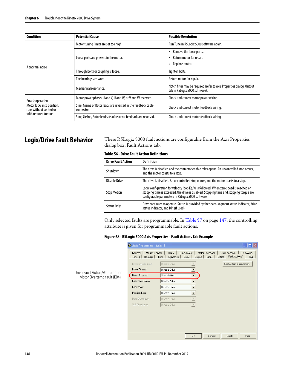 Logix/drive fault behavior | Rockwell Automation 2099-BMxx  Kinetix 7000 High Power Servo Drive User Manual User Manual | Page 146 / 190