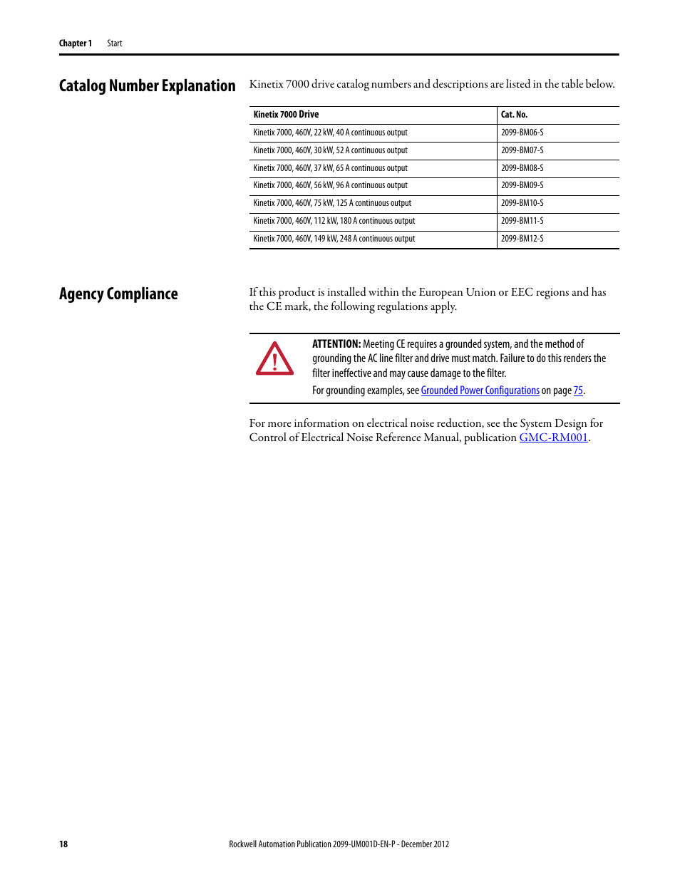 Catalog number explanation, Agency compliance, Catalog number explanation agency compliance | Rockwell Automation 2099-BMxx  Kinetix 7000 High Power Servo Drive User Manual User Manual | Page 18 / 190