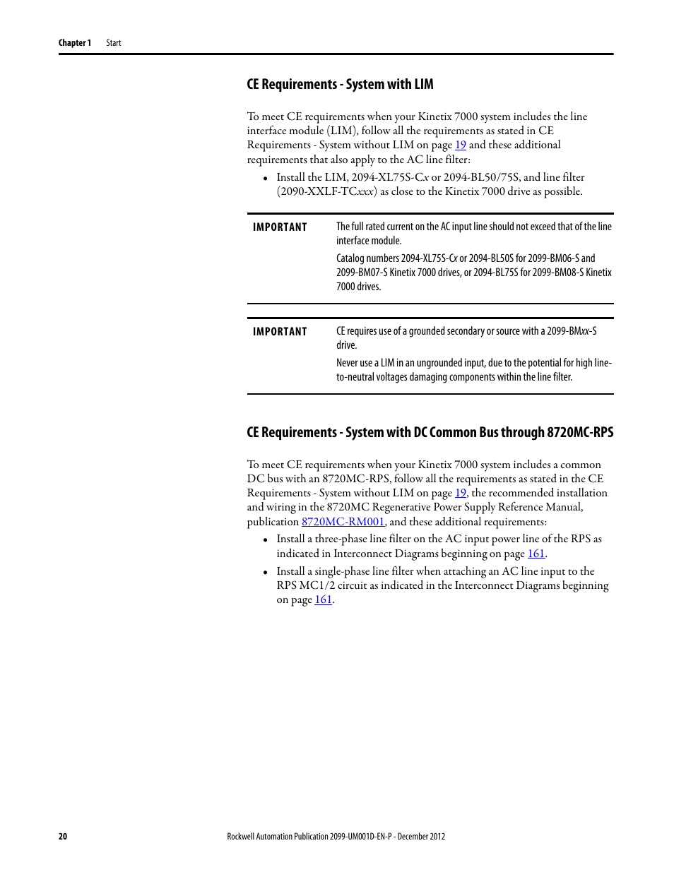 Ce requirements - system with lim | Rockwell Automation 2099-BMxx  Kinetix 7000 High Power Servo Drive User Manual User Manual | Page 20 / 190