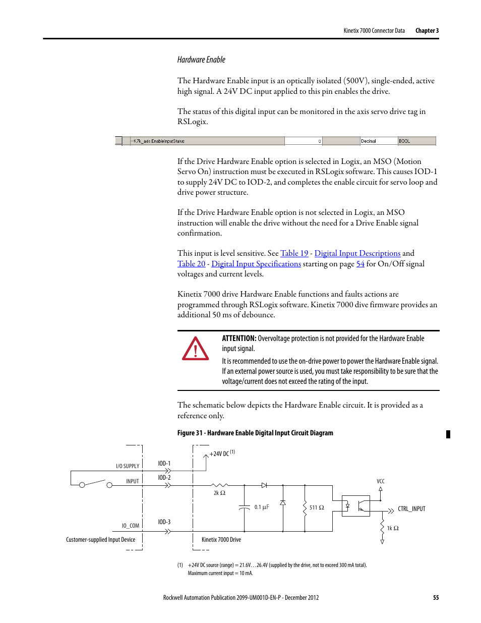 Hardware enable | Rockwell Automation 2099-BMxx  Kinetix 7000 High Power Servo Drive User Manual User Manual | Page 55 / 190