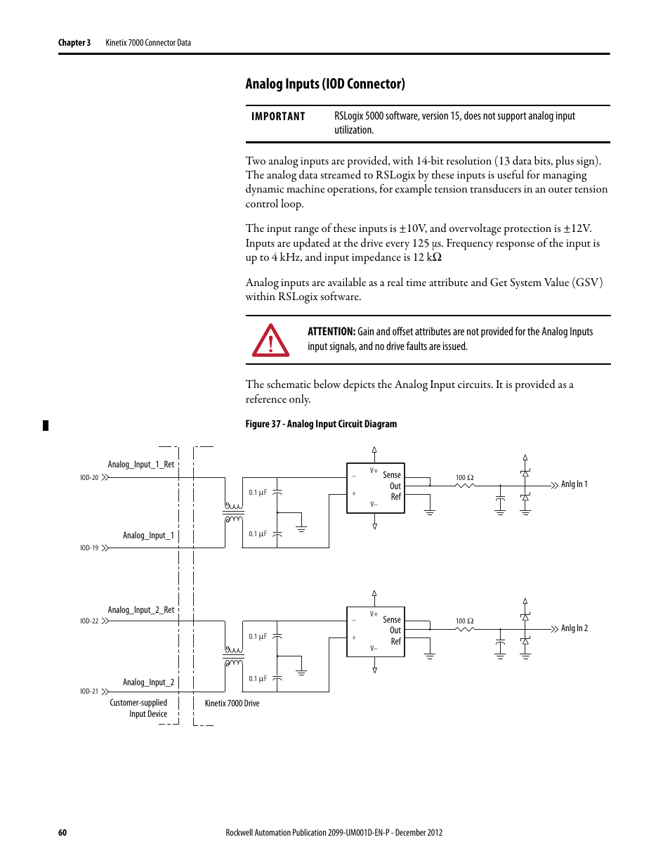 Analog inputs (iod connector) | Rockwell Automation 2099-BMxx  Kinetix 7000 High Power Servo Drive User Manual User Manual | Page 60 / 190