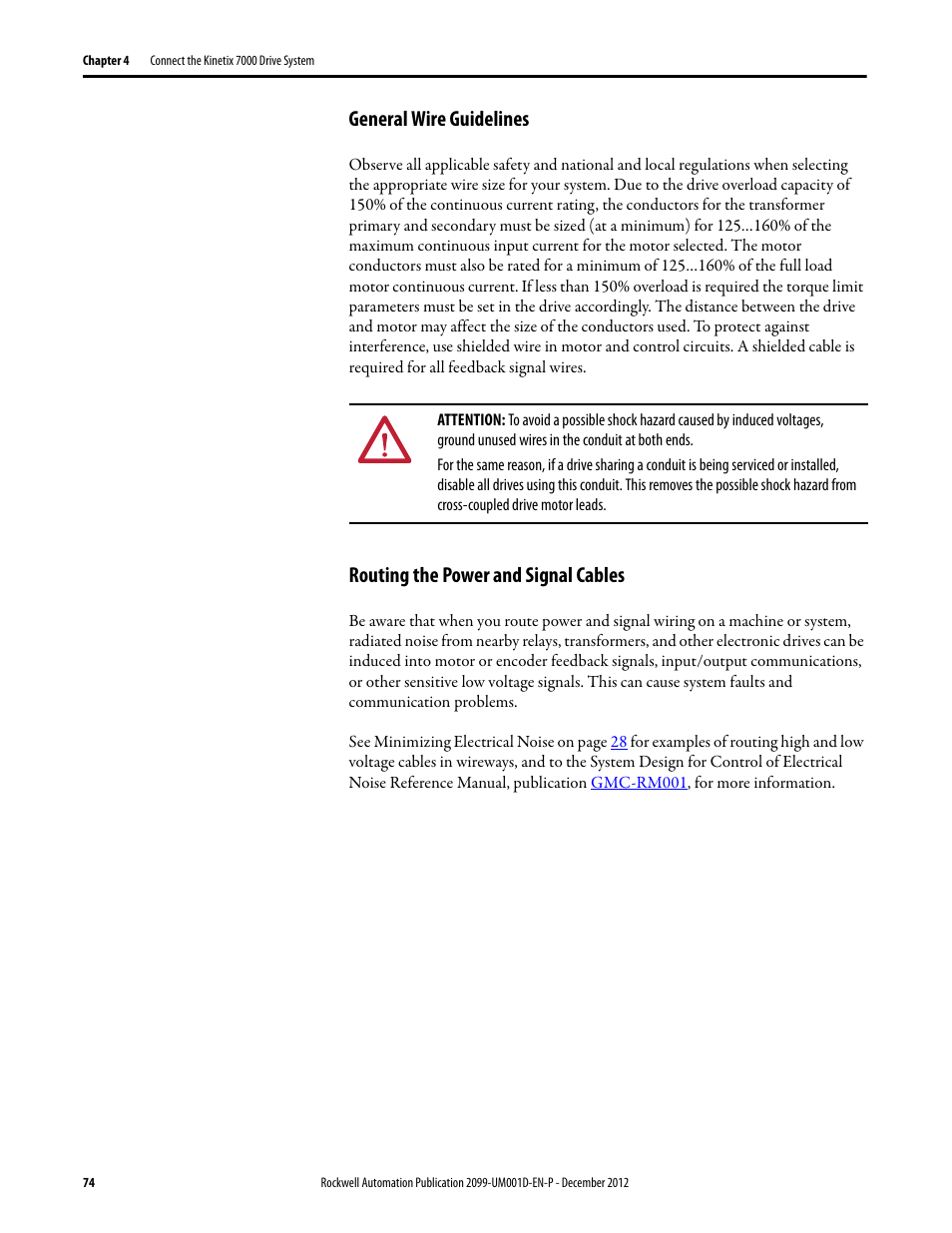 General wire guidelines, Routing the power and signal cables | Rockwell Automation 2099-BMxx  Kinetix 7000 High Power Servo Drive User Manual User Manual | Page 74 / 190