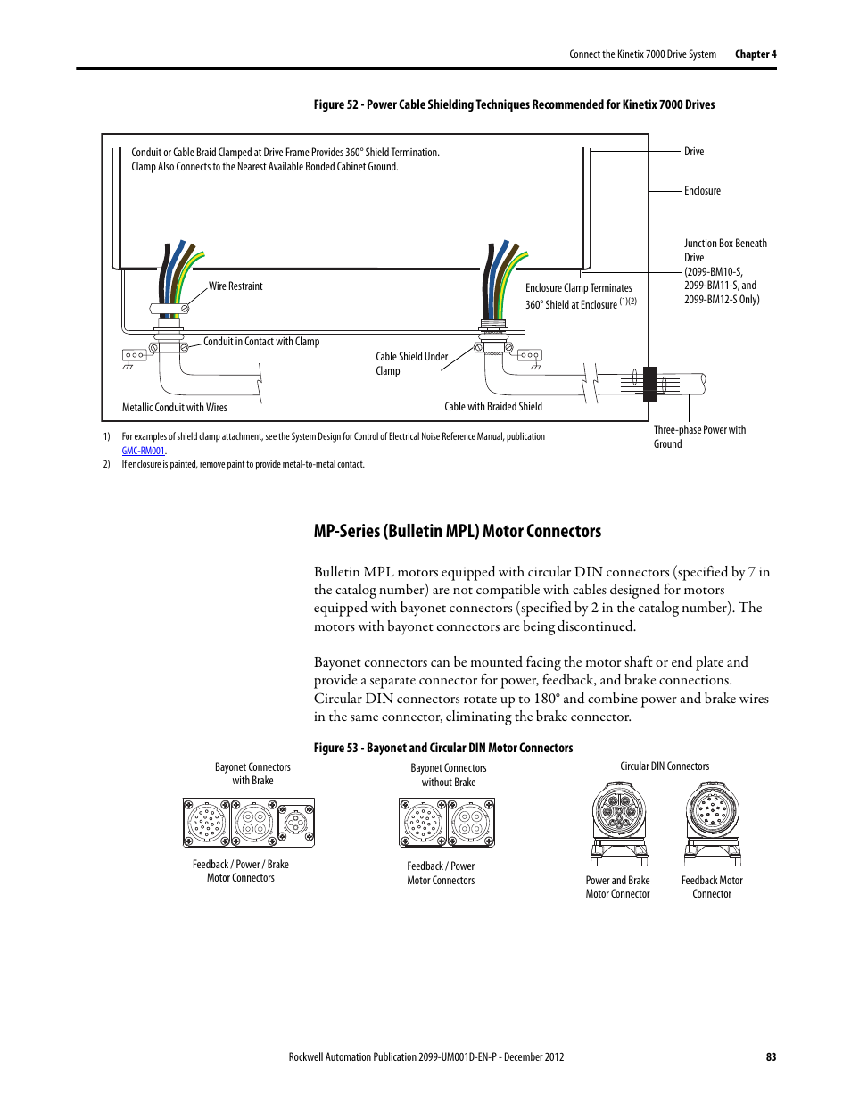 Mp-series (bulletin mpl) motor connectors | Rockwell Automation 2099-BMxx  Kinetix 7000 High Power Servo Drive User Manual User Manual | Page 83 / 190