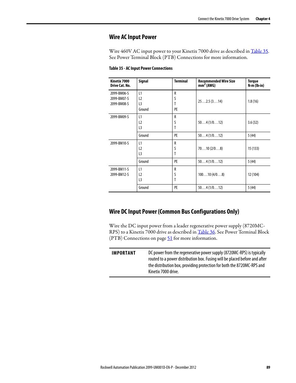Wire ac input power | Rockwell Automation 2099-BMxx  Kinetix 7000 High Power Servo Drive User Manual User Manual | Page 89 / 190