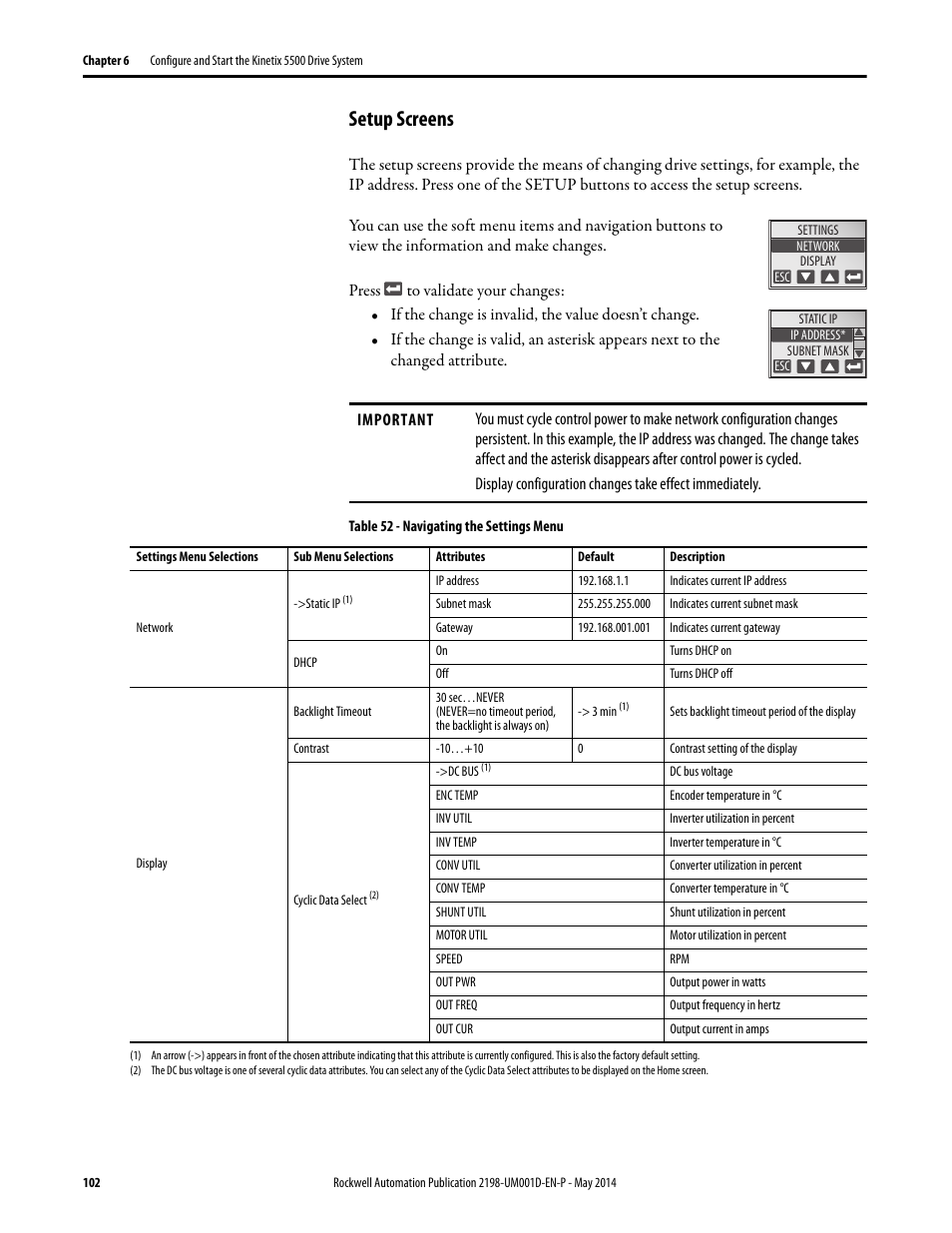 Setup screens | Rockwell Automation 2198-Hxxx Kinetix 5500 Servo Drives User Manual User Manual | Page 102 / 244