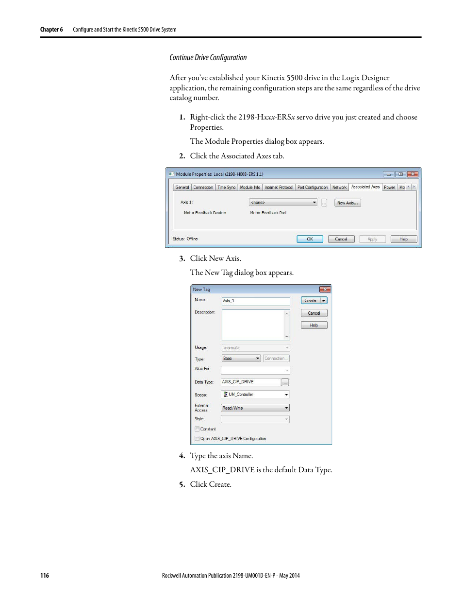 Continue drive configuration | Rockwell Automation 2198-Hxxx Kinetix 5500 Servo Drives User Manual User Manual | Page 116 / 244