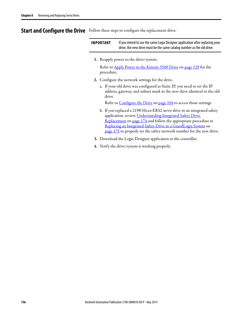 Start and configure the drive | Rockwell Automation 2198-Hxxx Kinetix 5500 Servo Drives User Manual User Manual | Page 156 / 244