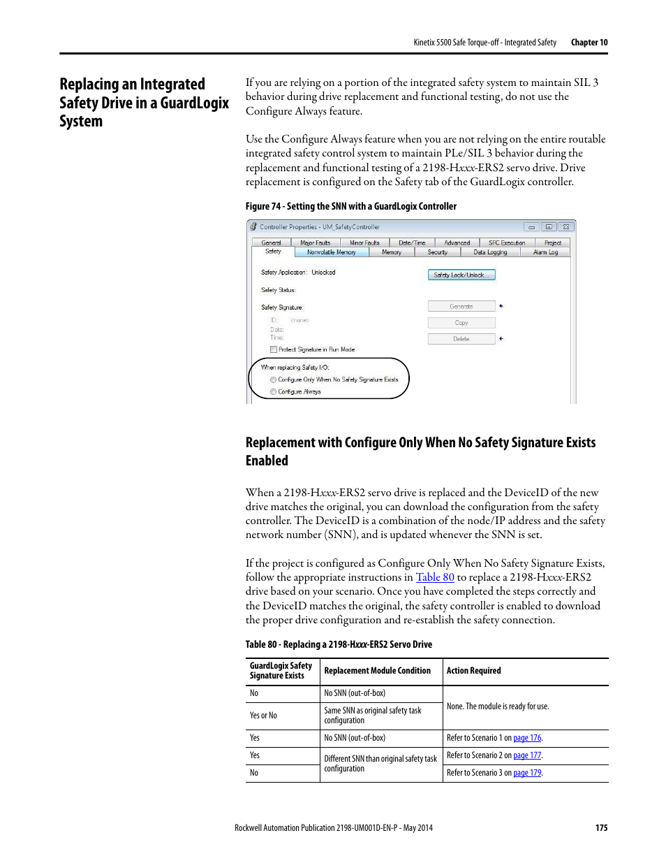 R to, Replacing an, Integrated safety drive in a guardlogix system | Rockwell Automation 2198-Hxxx Kinetix 5500 Servo Drives User Manual User Manual | Page 175 / 244