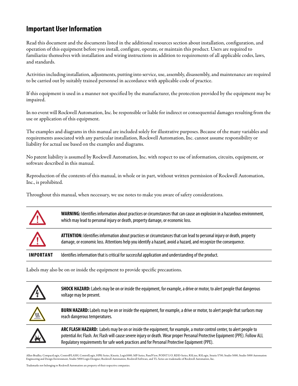 Important user information | Rockwell Automation 2198-Hxxx Kinetix 5500 Servo Drives User Manual User Manual | Page 2 / 244
