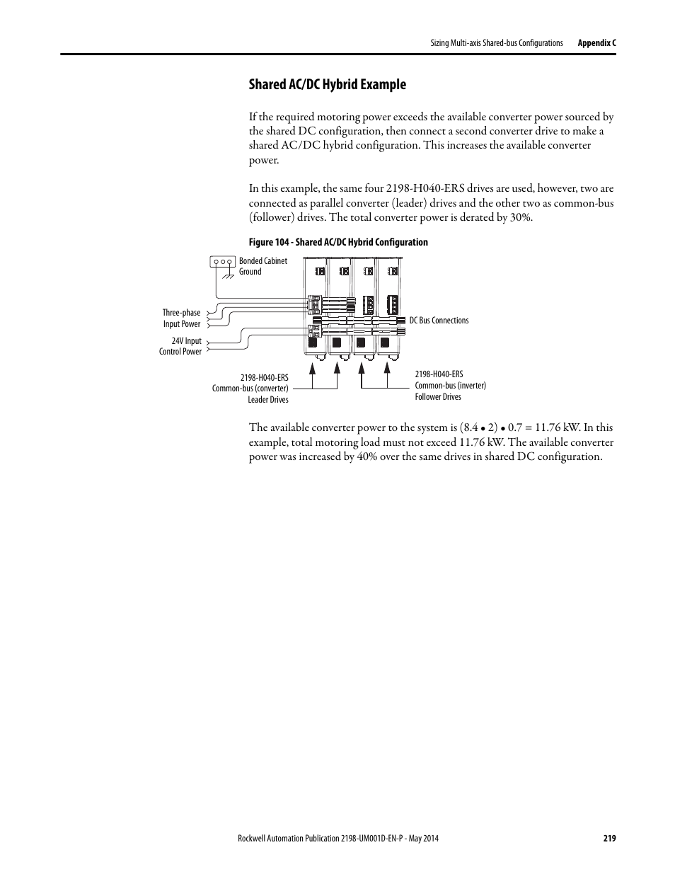 Shared ac/dc hybrid example | Rockwell Automation 2198-Hxxx Kinetix 5500 Servo Drives User Manual User Manual | Page 219 / 244