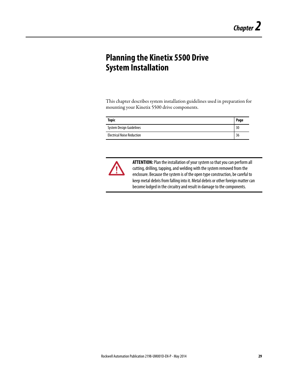 Chapter 2, Chapter | Rockwell Automation 2198-Hxxx Kinetix 5500 Servo Drives User Manual User Manual | Page 29 / 244