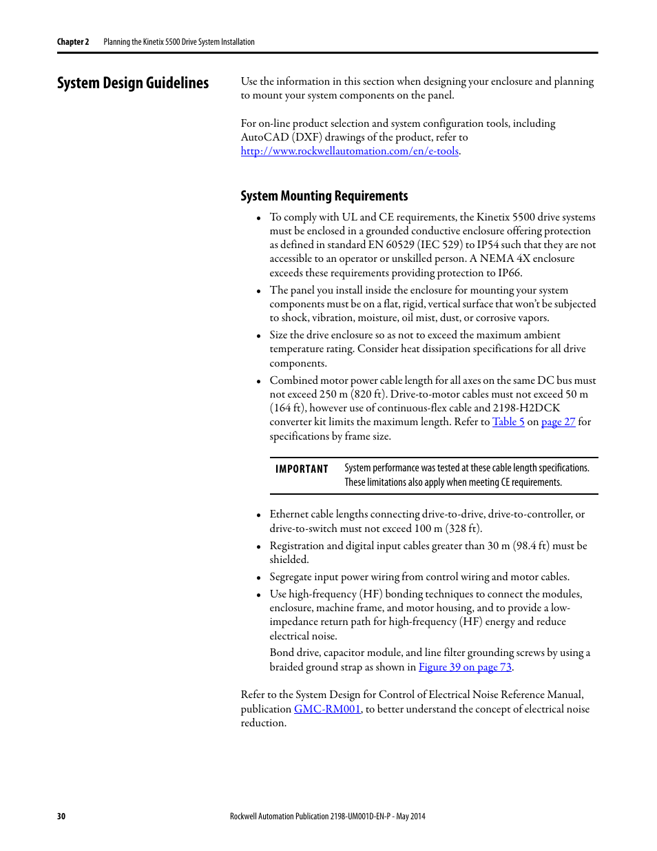 System design guidelines, System mounting requirements | Rockwell Automation 2198-Hxxx Kinetix 5500 Servo Drives User Manual User Manual | Page 30 / 244