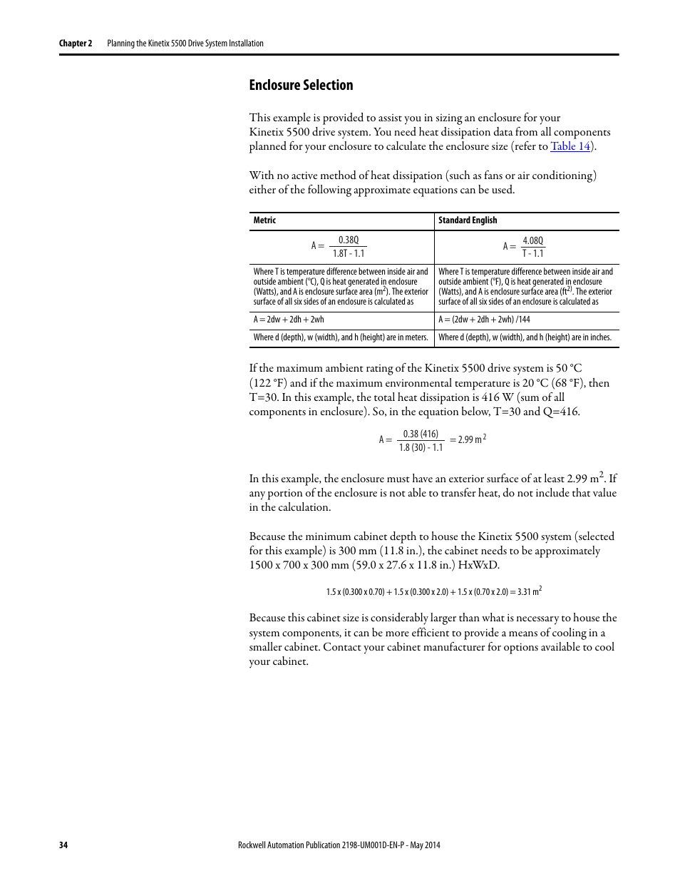 Enclosure selection | Rockwell Automation 2198-Hxxx Kinetix 5500 Servo Drives User Manual User Manual | Page 34 / 244