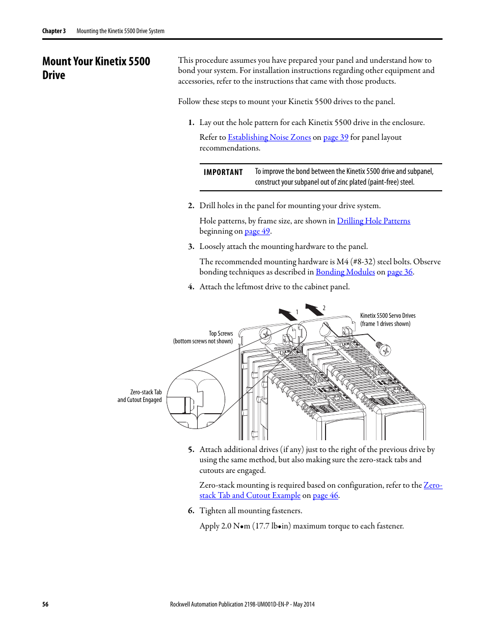 Mount your kinetix 5500 drive | Rockwell Automation 2198-Hxxx Kinetix 5500 Servo Drives User Manual User Manual | Page 56 / 244