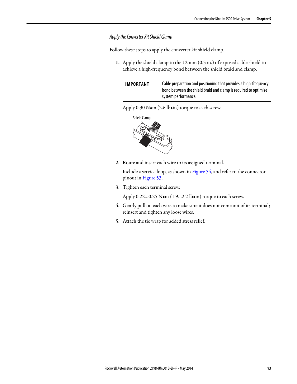 Apply the converter kit shield clamp | Rockwell Automation 2198-Hxxx Kinetix 5500 Servo Drives User Manual User Manual | Page 93 / 244