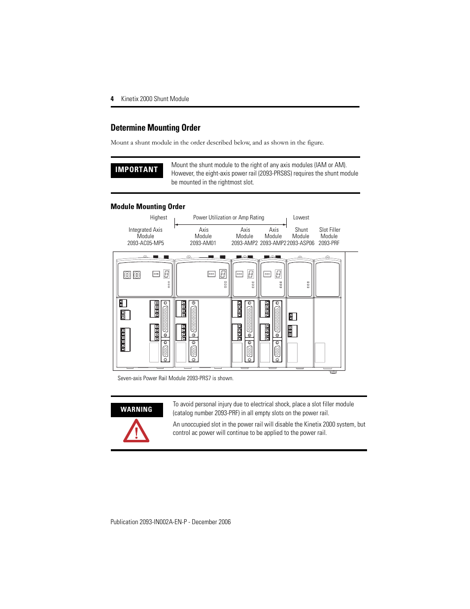 Determine mounting order | Rockwell Automation 2093-ASP06 Kinetix 2000 Shunt Module Installation Instructions User Manual | Page 4 / 8