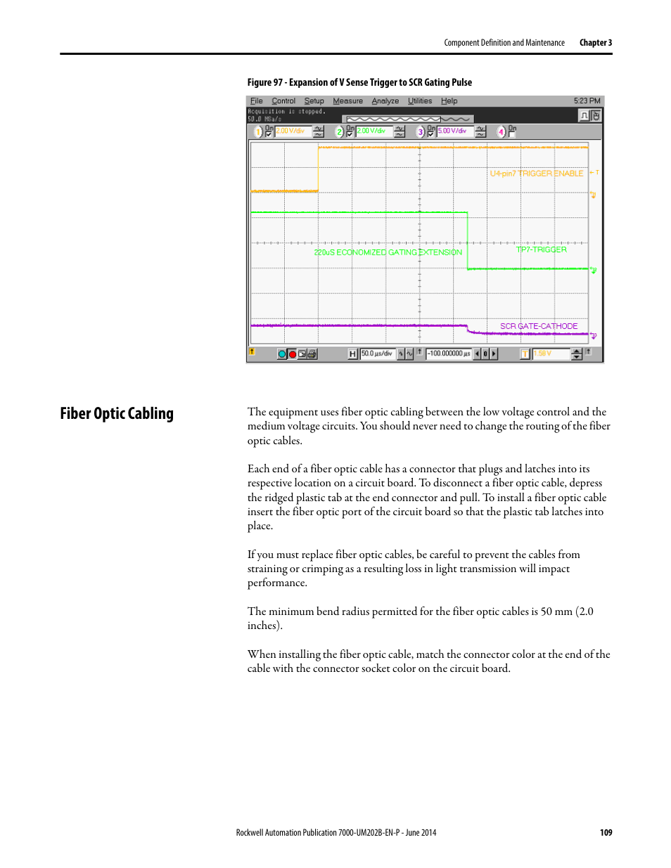 Fiber optic cabling | Rockwell Automation 7000 PowerFlex Medium Voltage AC Drive (B Frame) - ForGe Control User Manual | Page 109 / 216