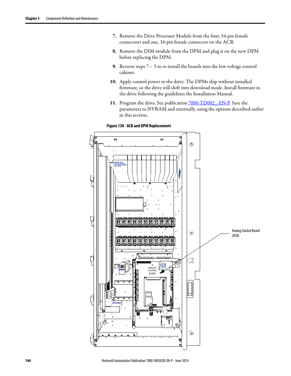 Rockwell Automation 7000 PowerFlex Medium Voltage AC Drive (B Frame) - ForGe Control User Manual | Page 144 / 216