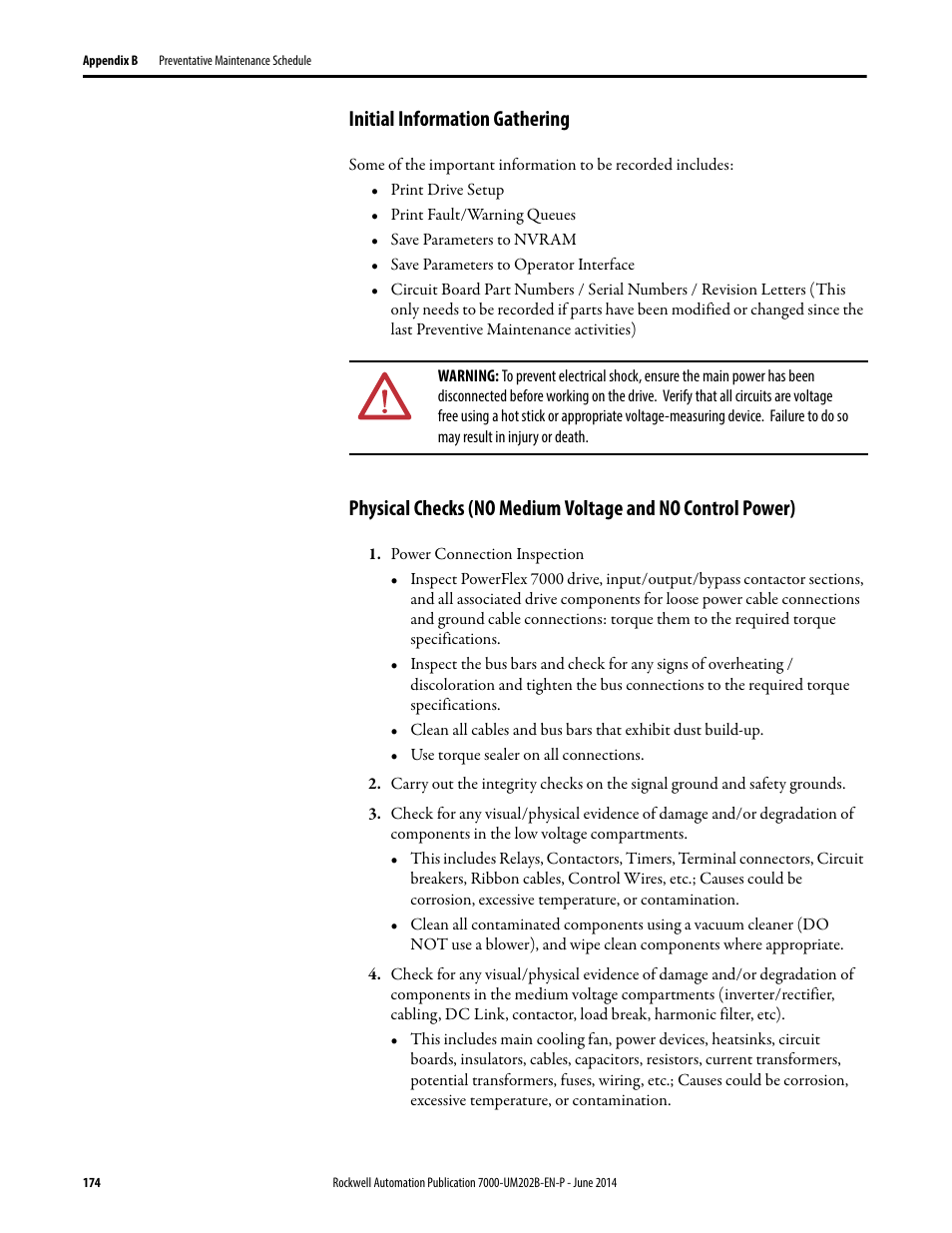 Initial information gathering | Rockwell Automation 7000 PowerFlex Medium Voltage AC Drive (B Frame) - ForGe Control User Manual | Page 174 / 216